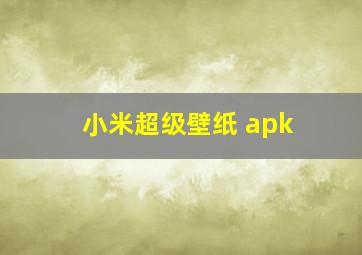 小米超级壁纸 apk